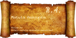 Matula Asszunta névjegykártya